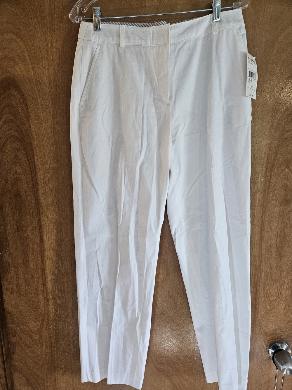 Studio Works White Straight-Leg Dress Pants